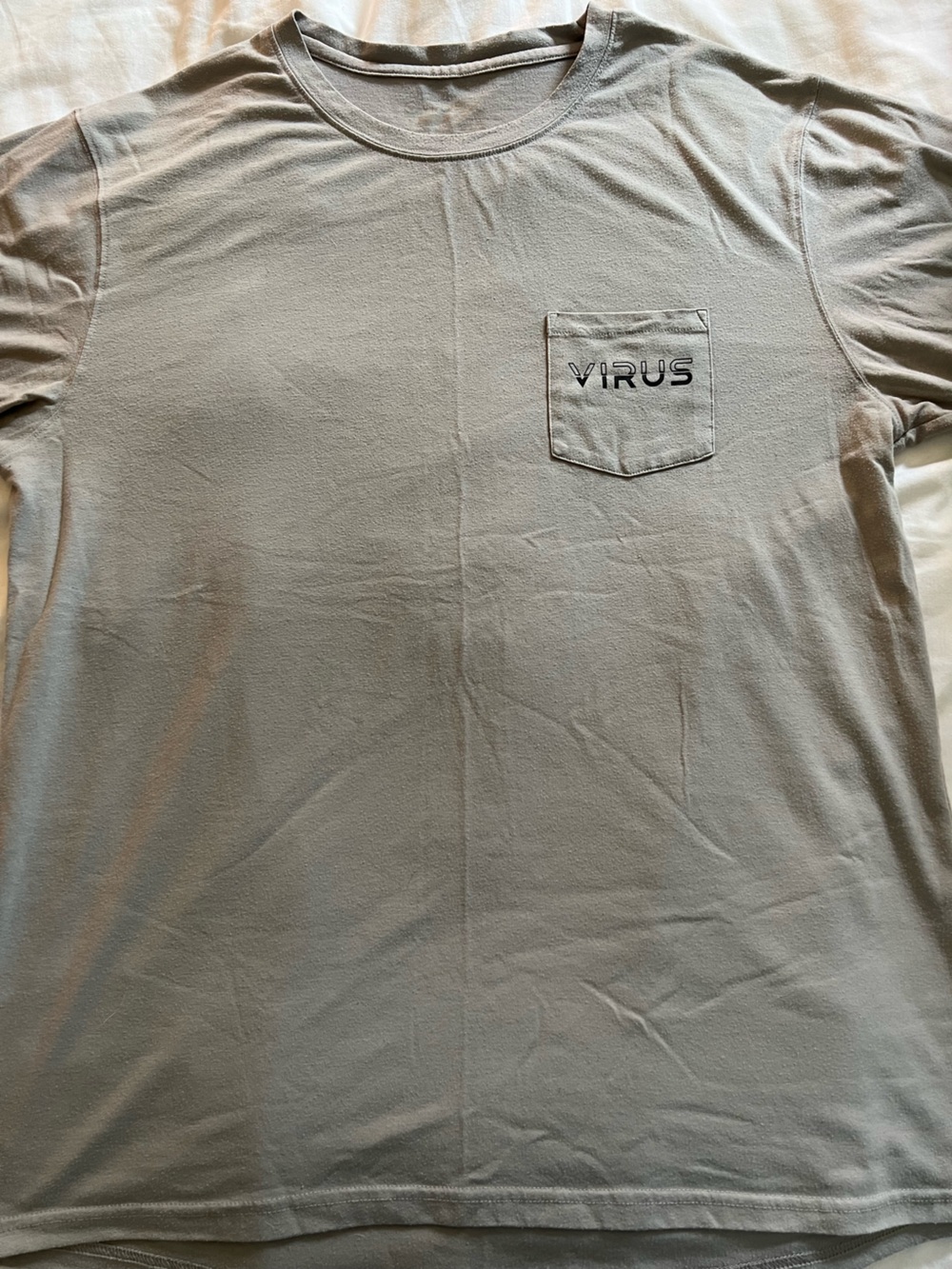 Virus Logo Pocket Tee in Light Gray